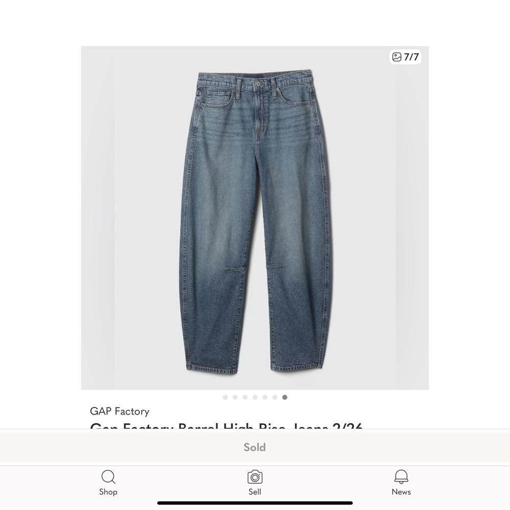 Gap Factory Barrel High Rise Jeans 2/26 - Picture 7 of 7